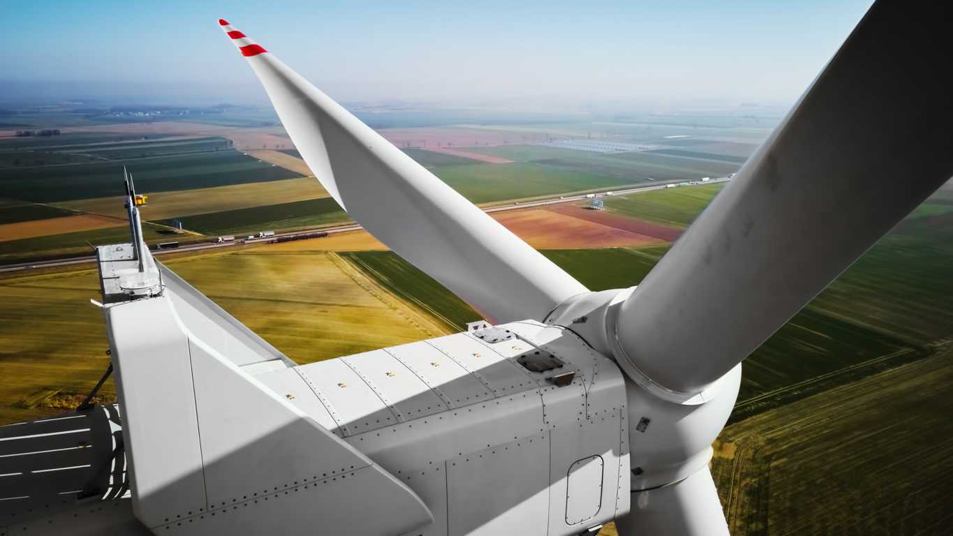 Rotorblätter im Einsatz.